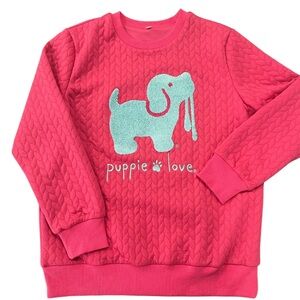 Puppie Love Chenille embroidered sweater NWT